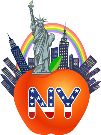 Statue of Liberty. New York and American symbolのイラスト素材