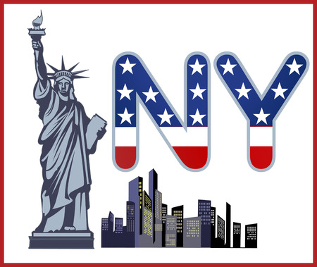 Statue of Liberty. New York and American symbolのイラスト素材