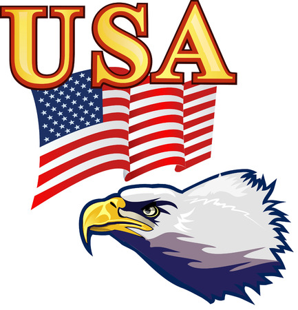 American eagle with USA flagsのイラスト素材