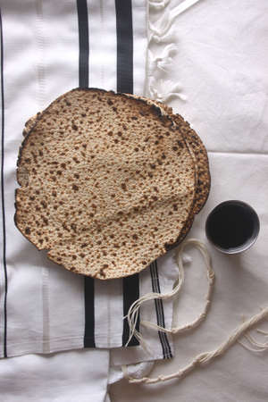 Pesah celebration concept (jewish Passover holiday) matzaの写真素材
