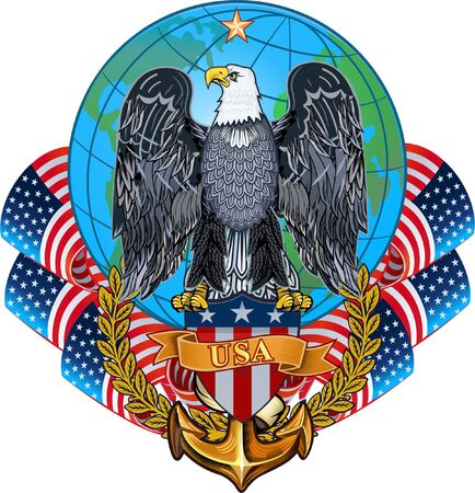 American eagle with USA flagsのイラスト素材