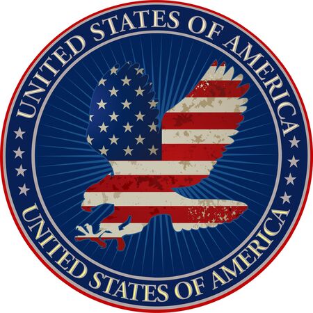American eagle with USA flagsのイラスト素材