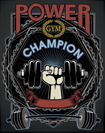 Weightlifting power sport fitness gym.のイラスト素材