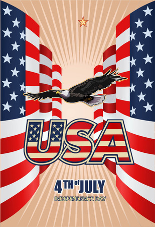 American eagle with USA flagsのイラスト素材
