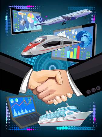 International transportation  and success  businessのイラスト素材