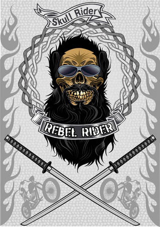 vintage motorcycle labelのイラスト素材