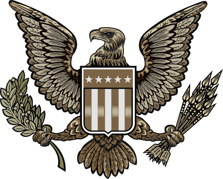 American eagle with USA flagsのイラスト素材