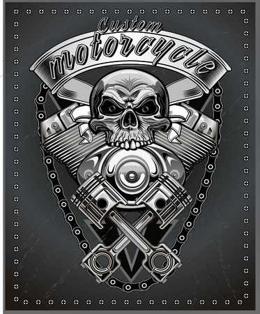Vintage motorcycle labelのイラスト素材