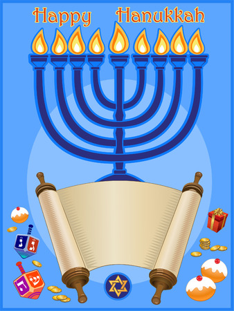 Happy Hanukkah greeting card.のイラスト素材