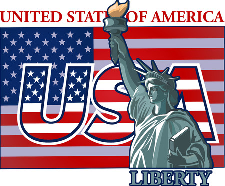 Statue of Liberty. New York and American symbolのイラスト素材