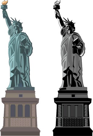 Statue of Liberty. New York and American symbol vector illustrationのイラスト素材