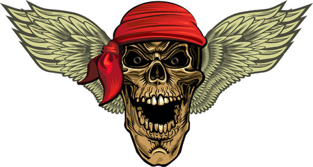 Skull tattoo with wings.のイラスト素材