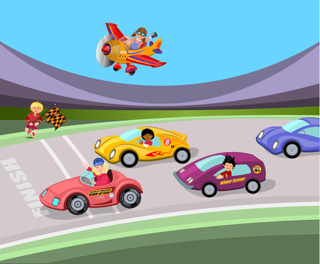 Children Speed Racingのイラスト素材