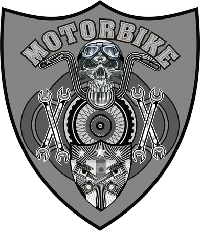 vintage motorcycle labelのイラスト素材