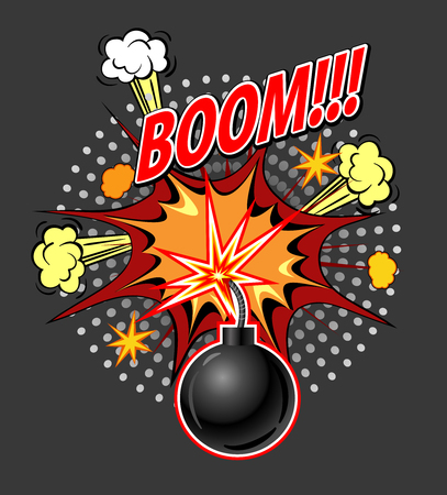 pop art bomb pow with bubble speech designのイラスト素材