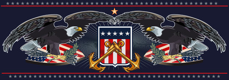 American eagle with USA flagsのイラスト素材