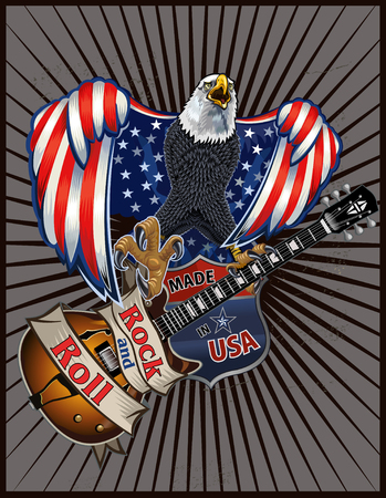 American eagle with USA flagsのイラスト素材