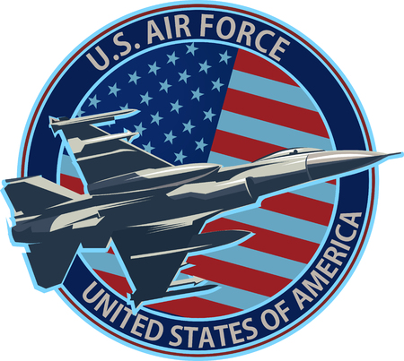 The symbol of the United States Air Force with the US flagのイラスト素材