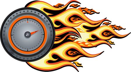 flaming speedometer for racing event