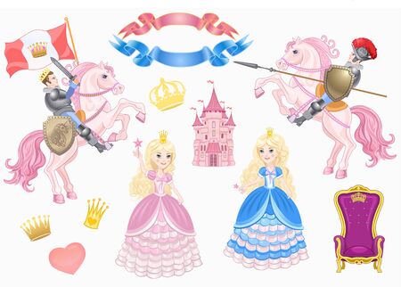 Cute Fairy Tale Characters Prince Princess Castleのイラスト素材 ストックフォト 写真素材 のstock Foto ストックドットフォト