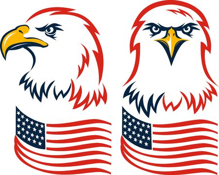 American Eagle Patriotic Logo. Eagle Head and Star Logo&#xA;のイラスト素材