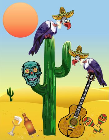 Dia de Los Muertos, Mexican Day of the Deadのイラスト素材