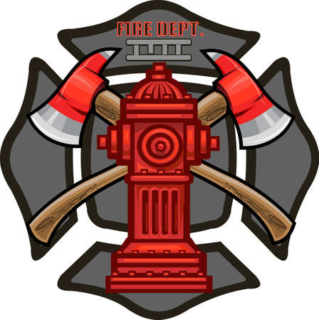 Fire Department Cross includes fireman cross axesのイラスト素材