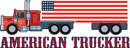 American truckers- American trucker T shirt designのイラスト素材