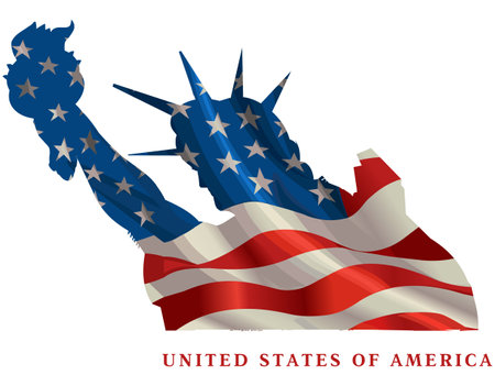 Statue of Liberty. New York and American symbolのイラスト素材