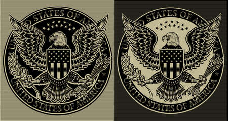 American eagle with USA flagsのイラスト素材