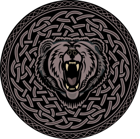 The anger Bear. Tattoo grizzlyのイラスト素材