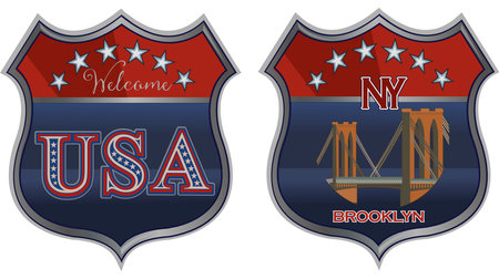 Brooklyn Bridge in New York Cityのイラスト素材