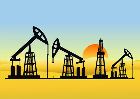 Petroleum oil business concept. Petroleum fuel industry.のイラスト素材