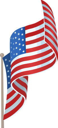 Waving flag of the United States of America for independence Dayのイラスト素材