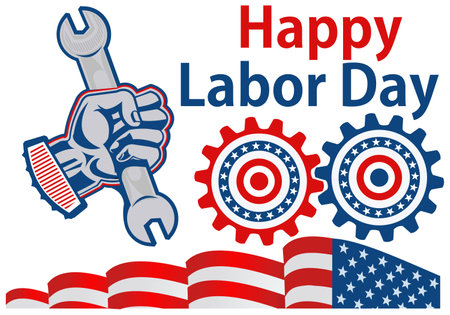 USA Labor Day Banner. Celebration with Americanのイラスト素材