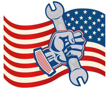USA Labor Day Banner. Celebration with Americanのイラスト素材