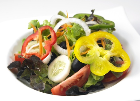 Salad with vegetables and greensの写真素材