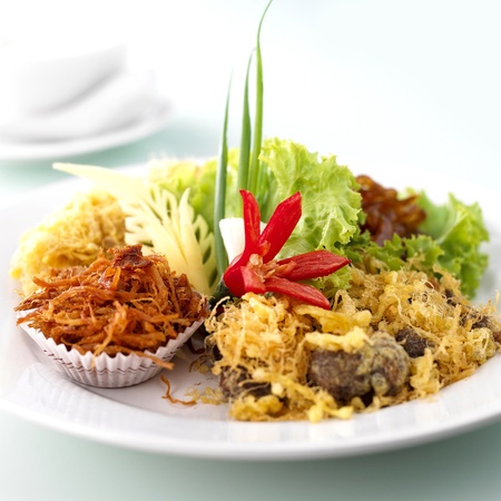 Authentic Thai food, name of Rice in ice water  Stock Photo  の写真素材