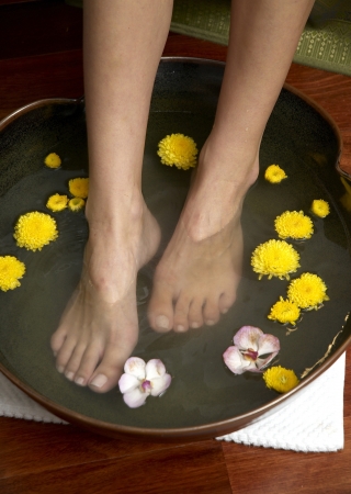 reflexology foot massage, spa foot treatment,Thailandの写真素材