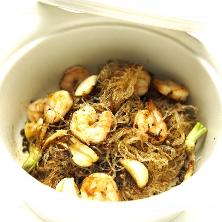 Baked Prawns with vermicelli and herb -  chinese style の写真素材