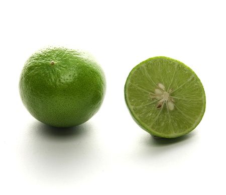Fresh limes Isolated on whiteの写真素材