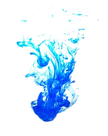 ink in water on a white backgroundの写真素材