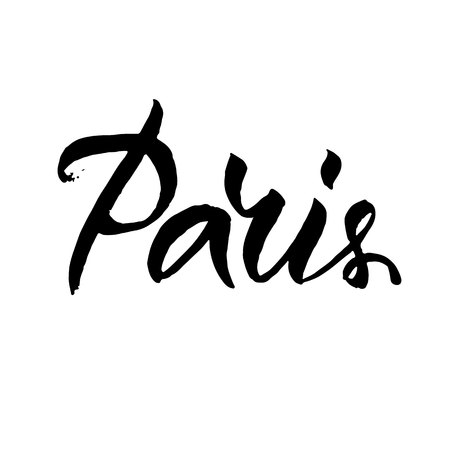 Paris hand lettering brush pen illustration.のイラスト素材