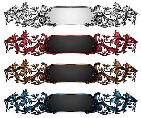 VIntage Elements and  Decorationのイラスト素材