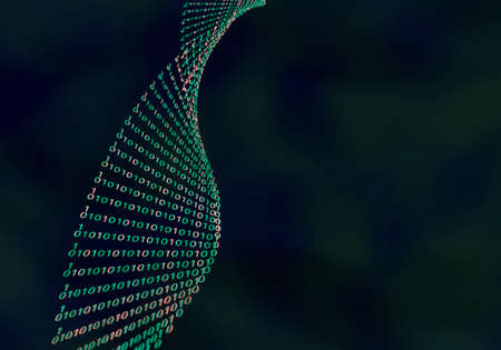 A human gene or DNA consisting of the digits zero and one. 3d rendering