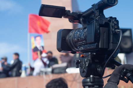 public demonstration. Protest., rally, revolution, phones, smartphones and cameras against the...