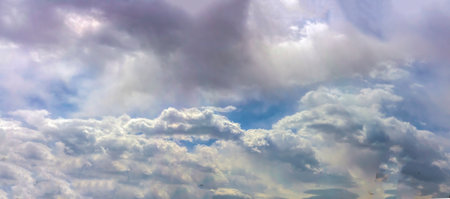 Fabulous thunderclouds in the clouds. The picturesque nature of the sky.