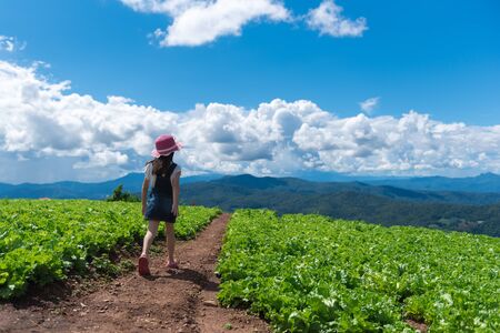 cute gril happy and smiling active running travel outdoor