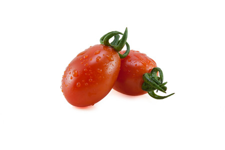 Queen tomatoes  with path  isolated on white の写真素材