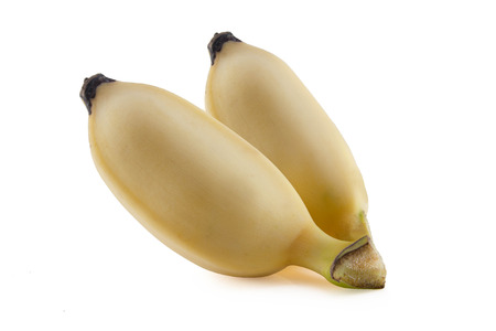 Yellow cultivated banana isolated on white backgroundの写真素材
